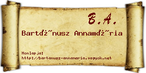 Bartánusz Annamária névjegykártya